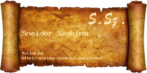 Sneider Szabina névjegykártya